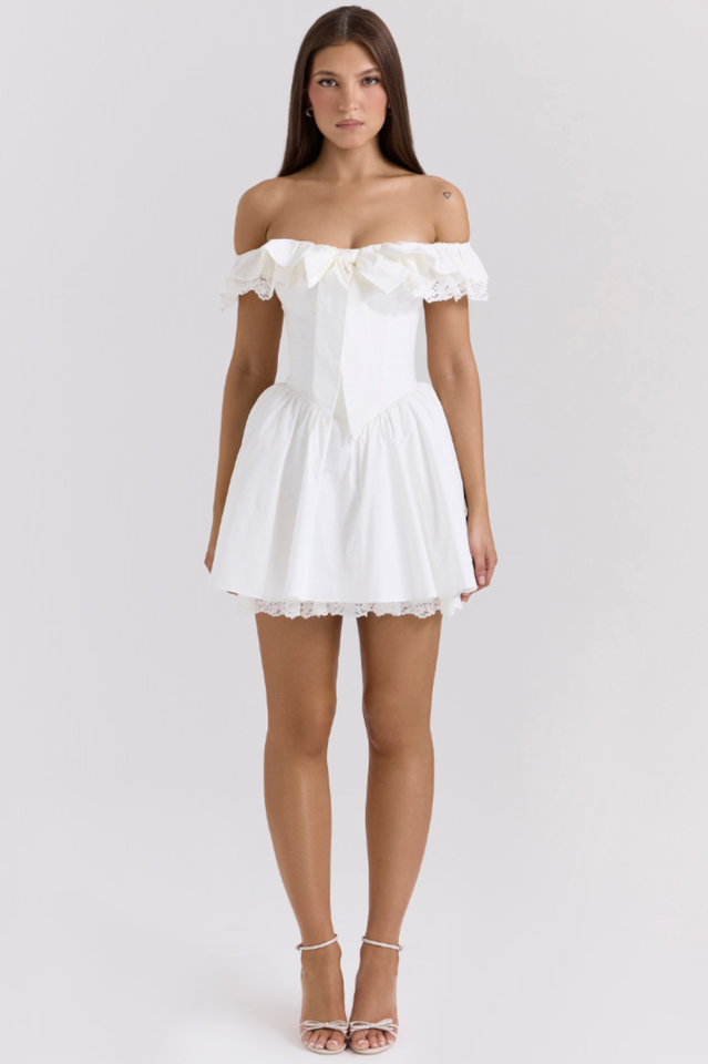 Jaide Cotton Off Shoulder Corset Dress | Dress In Beauty