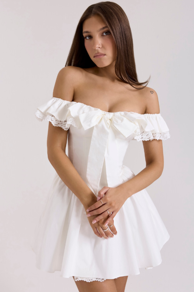 Jaide Cotton Off Shoulder Corset Dress | Dress In Beauty