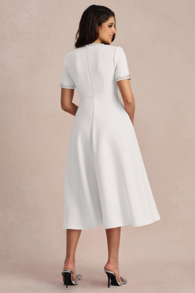 Zoe Bowknot Crystal-Embellished Midi Dress | Dress In Beauty