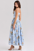 Vintage Rose Print Cotton Midi Sundress | Dress In Beauty