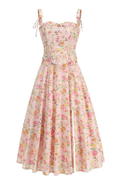 Clarabelle Pink Meadow Print Cotton Sundress | Dress In Beauty
