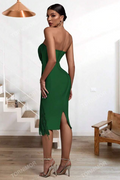 Strapless Sleeveless Tassels Midi Bandage Dress | Dress In Beauty