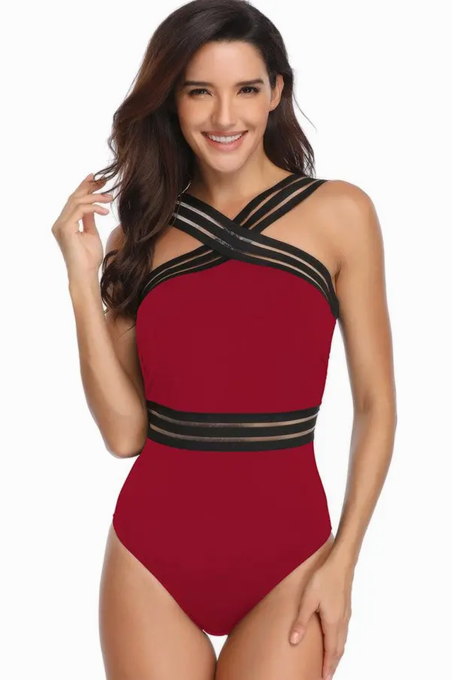 Bandage Cross Back Swimming Suit | Dress In Beauty