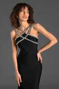 Nicolou Rhinestone Bandage Ruffle Dress | Dress In Beauty