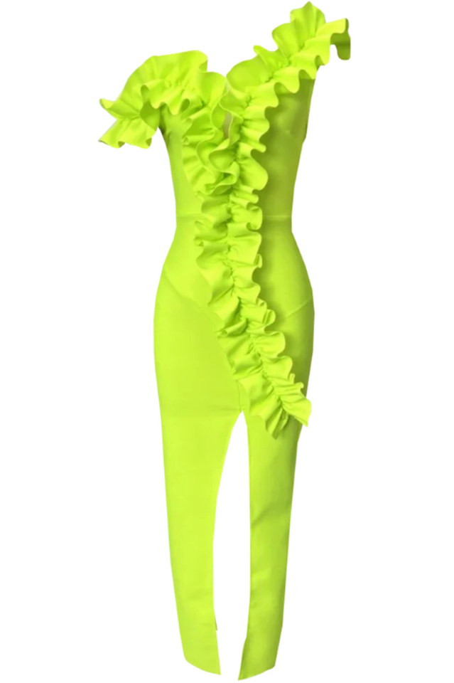 One Shoulder Ruffle Maxi Dress | Dress In Beauty