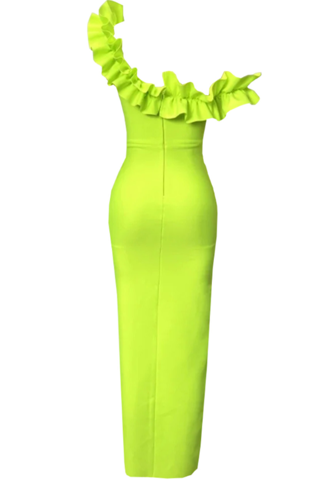 One Shoulder Ruffle Maxi Dress | Dress In Beauty