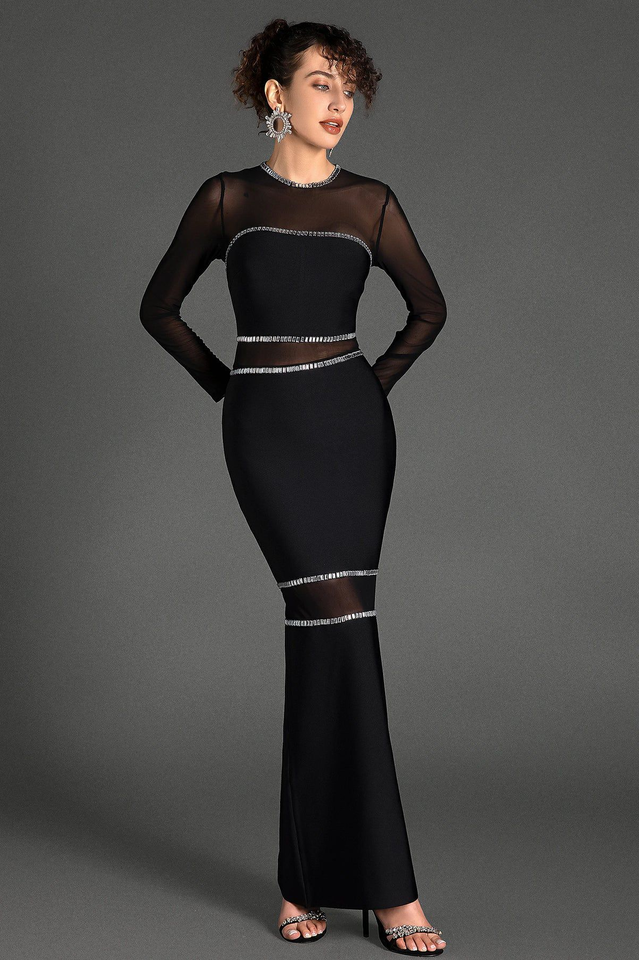 Boyle Black Mesh Bandage Dress | Dress In Beauty