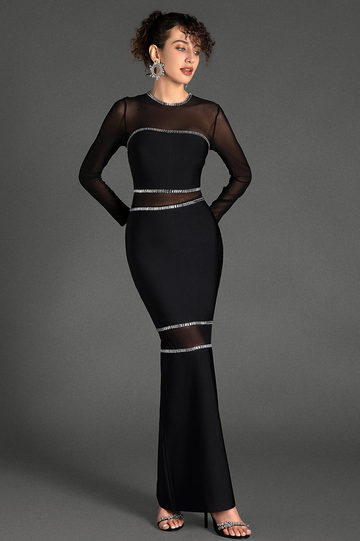 Boyle Black Mesh Bandage Dress | Dress In Beauty