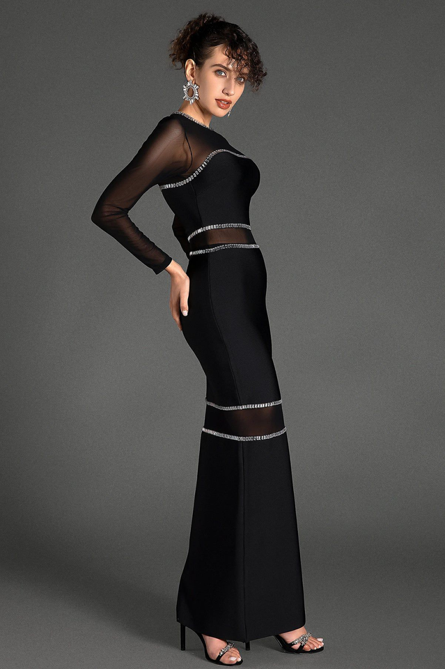 Boyle Black Mesh Bandage Dress | Dress In Beauty