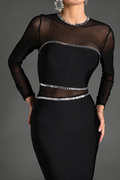 Boyle Black Mesh Bandage Dress | Dress In Beauty