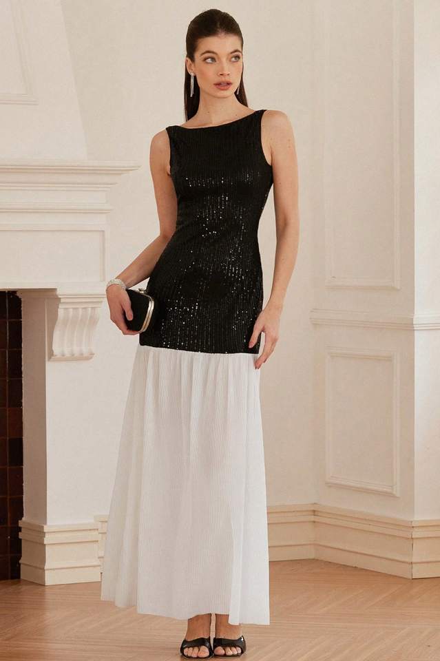 Gabrielle Patchwork Backless Maxi Dress | Dress In Beauty