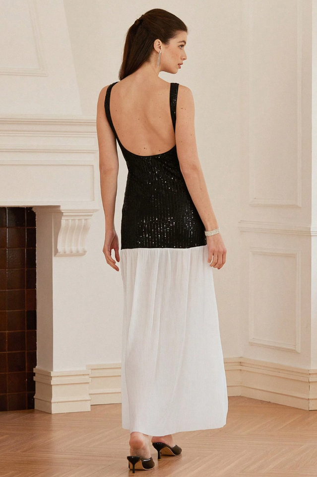 Gabrielle Patchwork Backless Maxi Dress | Dress In Beauty