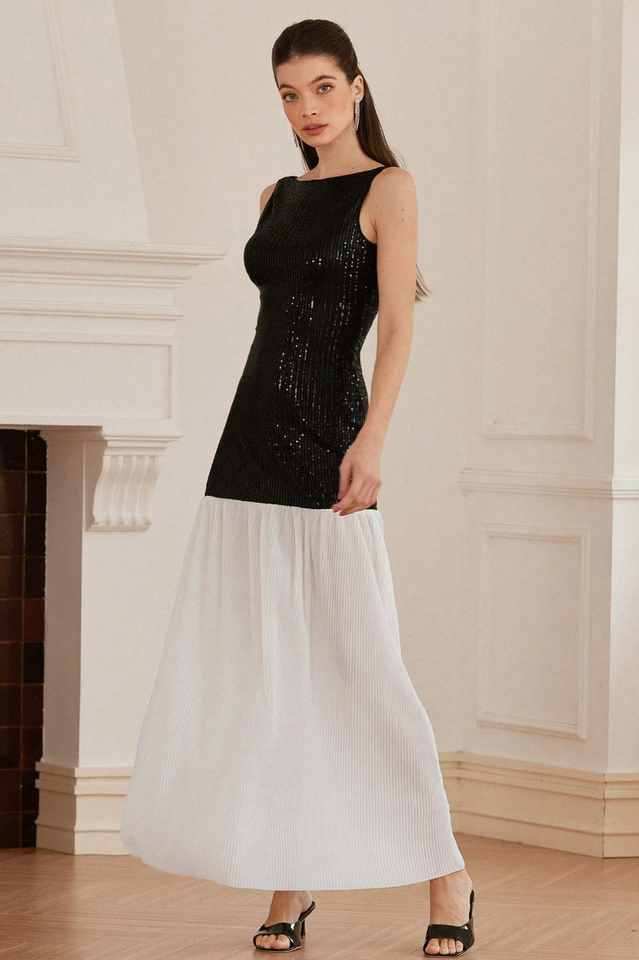 Gabrielle Patchwork Backless Maxi Dress | Dress In Beauty