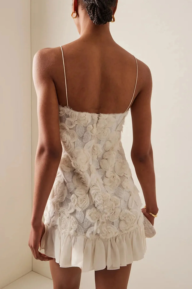 Beverly Floral Applique Pleated Mini Dress | Dress In Beauty