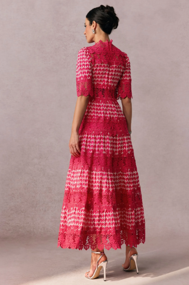 Sabrina Embroidered Lace Midi Dress | Dress In Beauty