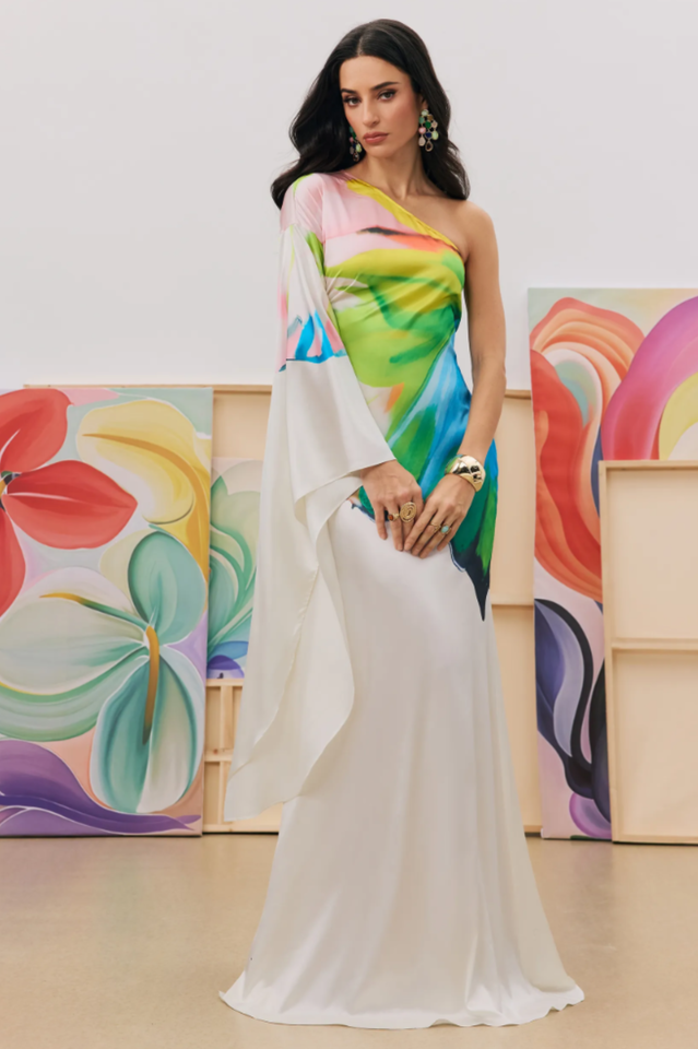 Bernice Printed Single Sleeve Maxi Dress | Dress In Beauty