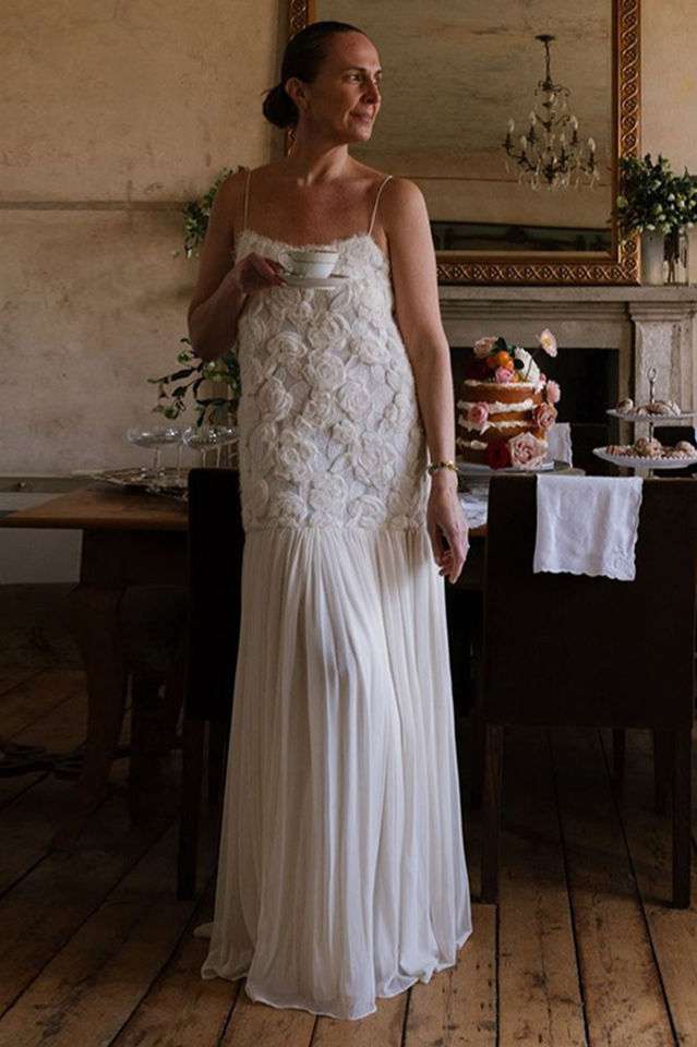 Andrea Floral Applique Pleated Maxi Dress | Dress In Beauty