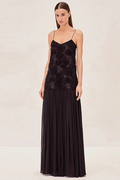Andrea Floral Applique Pleated Maxi Dress | Dress In Beauty