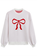 Ribbon Bowknot Pattern Jacquard Knit Sweater | Dress In Beauty