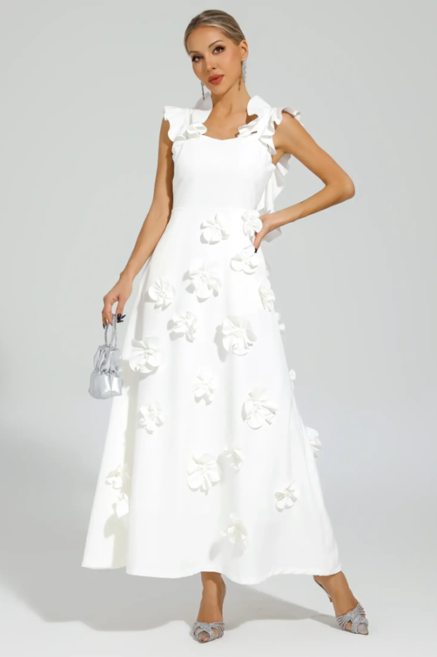 Ansel White Flower Slip Dress | Dress In Beauty