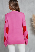 Mega Love Heart Prints Knit Sweater | Dress In Beauty