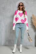 Mega Love Heart Prints Knit Sweater | Dress In Beauty