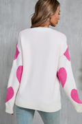 Mega Love Heart Prints Knit Sweater | Dress In Beauty