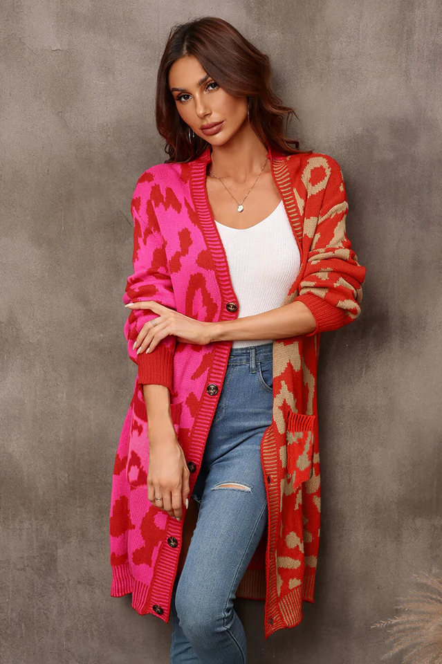 Hollis Leopard Knit Long Cardigan | Dress In Beauty