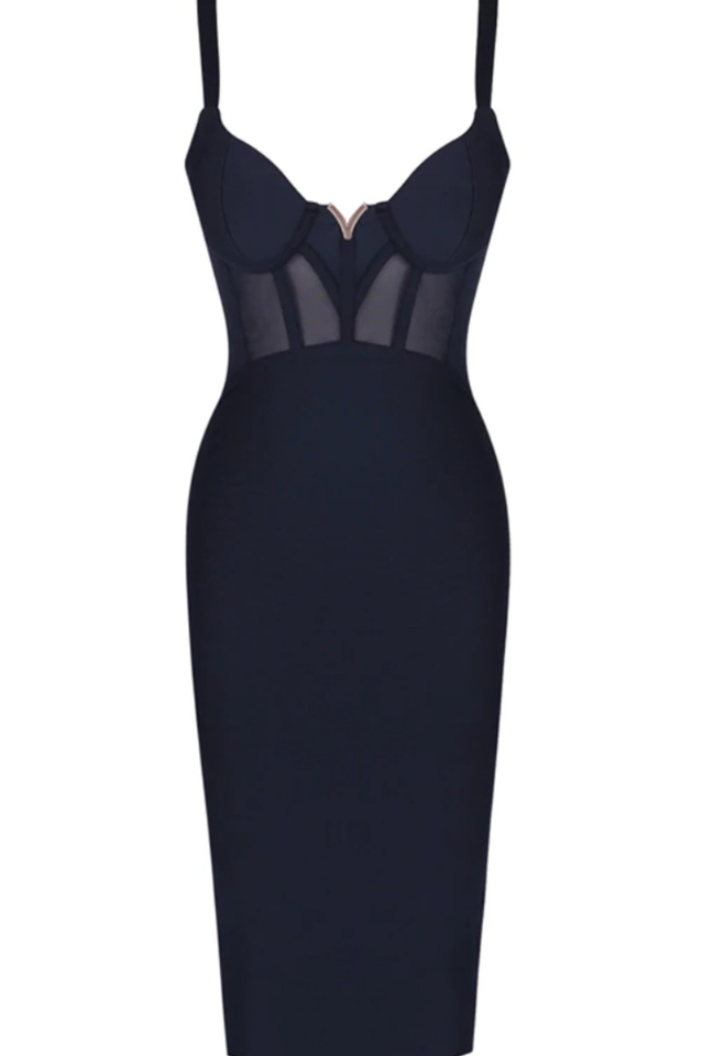 Structured Mesh Midi Dress | Dress In Beauty