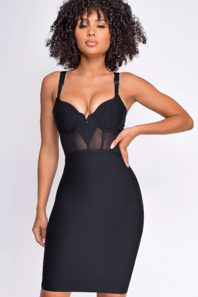 Structured Mesh Midi Dress | Dress In Beauty