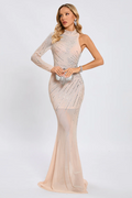 Halter Neck Crystal Embellished Gown | Dress In Beauty