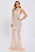 Halter Neck Crystal Embellished Gown | Dress In Beauty