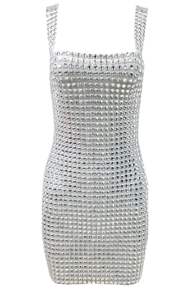 Shiny Stone Embellished Short Dress | Dress In Beauty