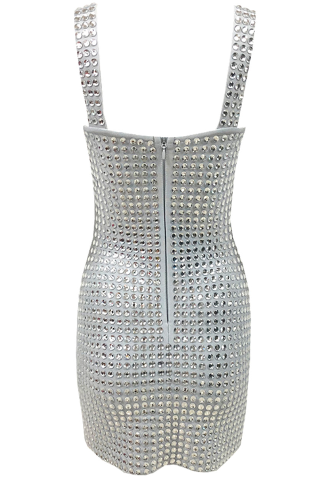Shiny Stone Embellished Short Dress | Dress In Beauty