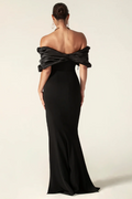 Presley Crepe Ruffle Shoulder Gown Dress | Dress In Beauty