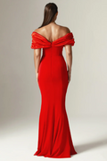 Presley Crepe Ruffle Shoulder Gown Dress | Dress In Beauty