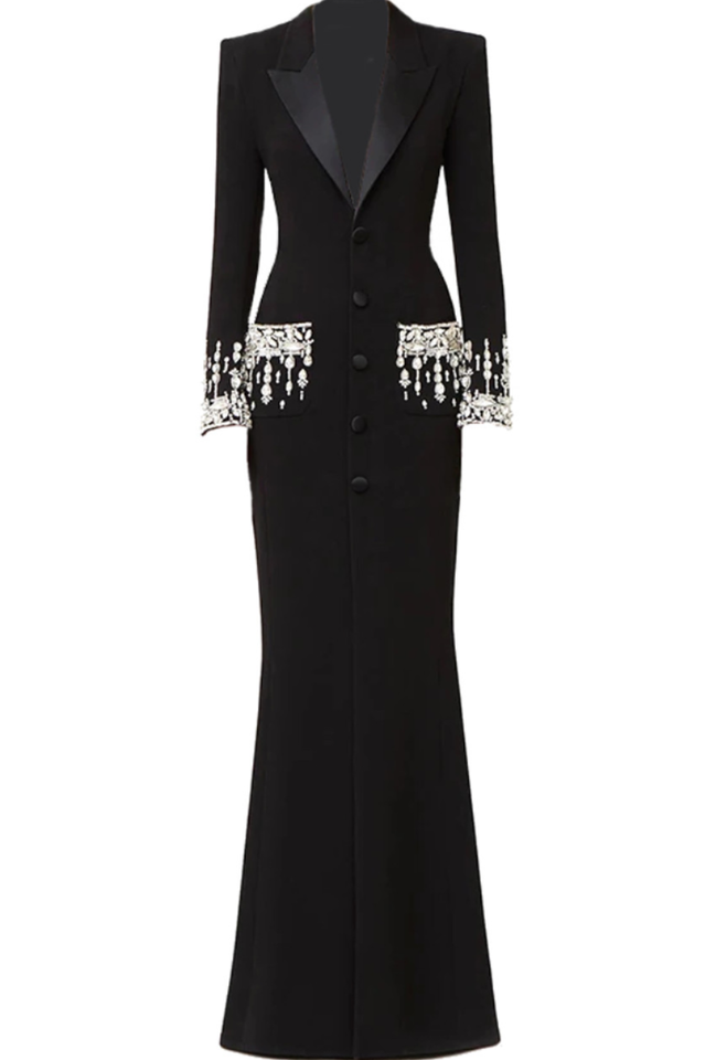 Crystal Sequin Maxi Coat Dress | Dress In Beauty