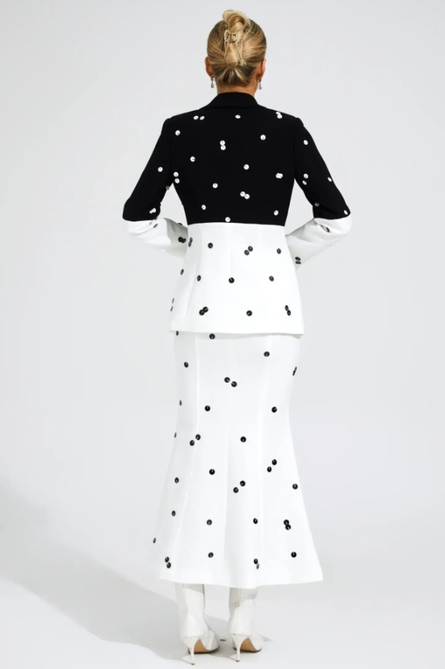 Theobald Polka Dot Sequins Blazer Set | Dress In Beauty