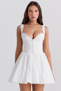 Brigitte Broderie Anglais Corset Mini Dress | Dress In Beauty