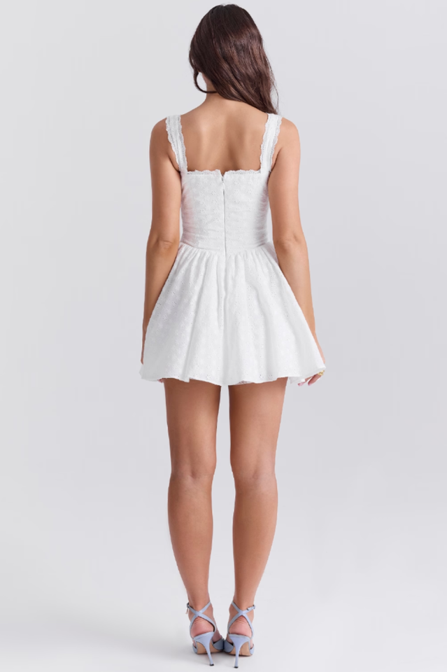 Brigitte Broderie Anglais Corset Mini Dress | Dress In Beauty
