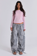 Snow Leopard Parachute Pants | Dress In Beauty
