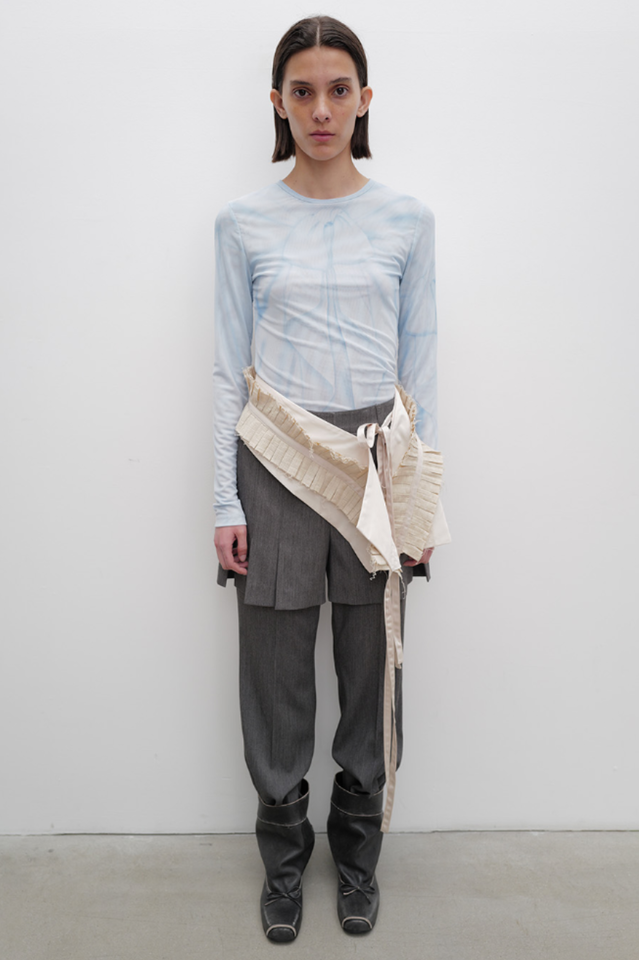 OPEN YY Ribbon Print Mesh Top | Dress In Beauty