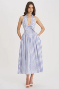 Mackenna Stripe Halter Smock Back Dress | Dress In Beauty