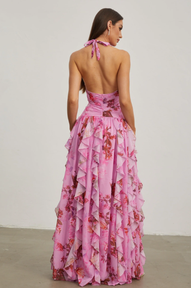 Paloma Ruffled Halter Maxi Dress | Dress In Beauty
