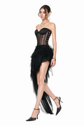 Corset Top & Irregular Mesh Skirt | Dress In Beauty