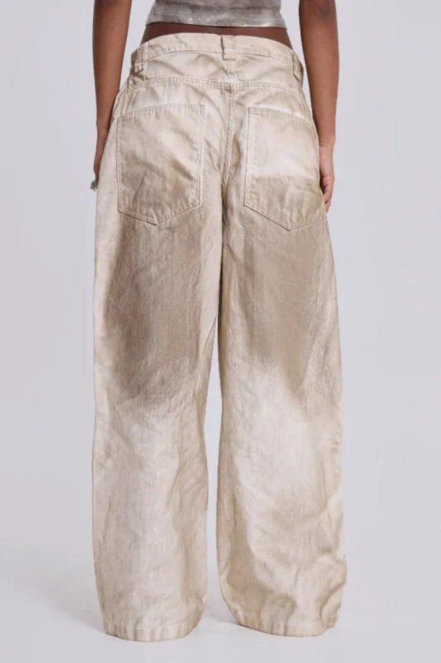 Sand Oil Wash Colossus Jeans - WEUXS