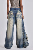 Wide leg denim jeans - View 9 | WEUXS