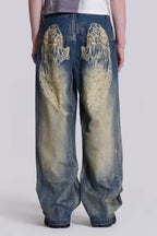Wide leg denim jeans - View 6 | WEUXS