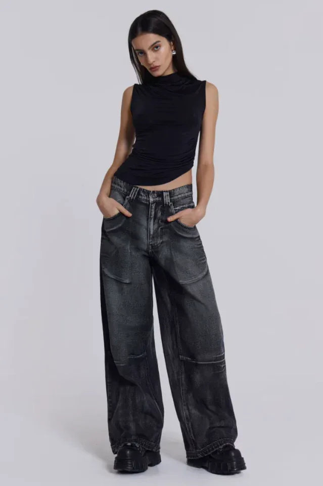 Wide leg denim jeans - View 10 | WEUXS