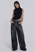 Wide leg denim jeans - View 10 | WEUXS